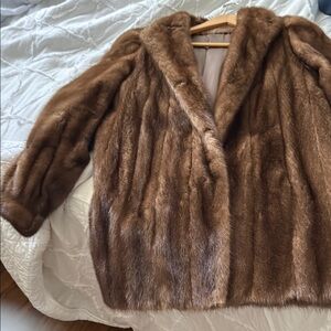 Brown Teddy Jacket with Collar and Relaxed Silhouette
